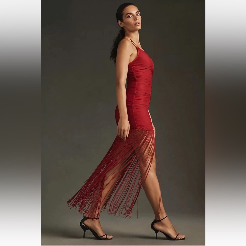 Anthropologie Vineet Bahl
Red V-Neck Fringe Maxi in Red
Large NWT $248